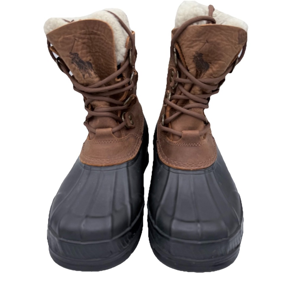 Polo Ralph Lauren Boots Men's 8 Women's 9.5 Landen Shearling Trim Snow Winter - Picture 3 of 8